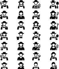  Ultimate Farmer Icon Set | 20 Unique Agricultural Professionals.  
