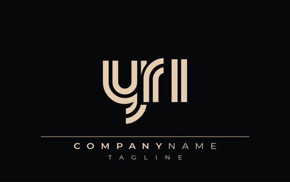 YRI Creative Unique Modern Letter Logo Design. Stylized logo featuring a unique letter design, presenting abstract minimalist aesthetics and modern appeal.