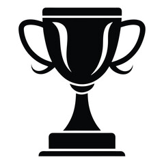 Bold Black Trophy Icon Illustrating Victory, Achievement, and Recognition on a Plain Background