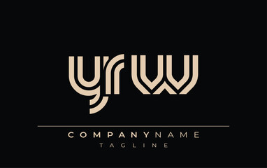 Naklejka premium YRW Creative Unique Modern Letter Logo Design. Stylized logo featuring a unique letter design, presenting abstract minimalist aesthetics and modern appeal.