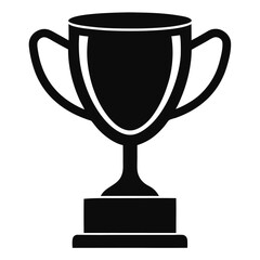 Isolated black trophy cup icon for victory, success, and achievements