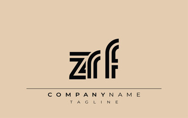 ZRF Creative Unique Modern Letter Logo Design. Stylized logo featuring a unique letter design, presenting abstract minimalist aesthetics and modern appeal.