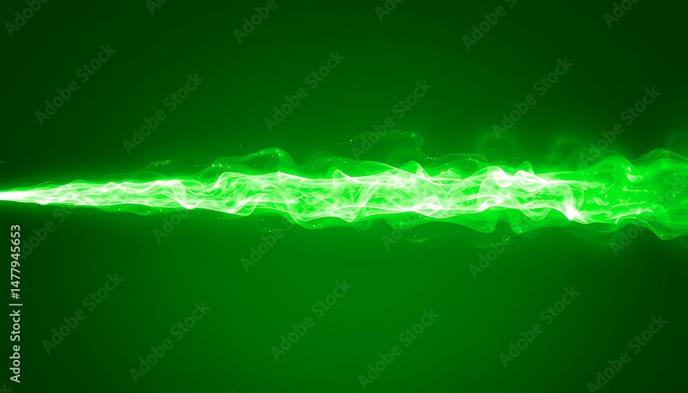 Poster vibrant glowing green energy beam isolated by green screen perfect for vfx movie and game elements f