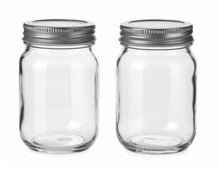 Mason Jar with Rustic Lid on Isolated Background