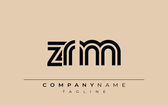ZRM Creative Unique Modern Letter Logo Design. Stylized logo featuring a unique letter design, presenting abstract minimalist aesthetics and modern appeal.