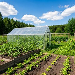  A greenhouse next to an outdoor vegetable plot.jpg