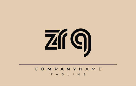 ZRQ Creative Unique Modern Letter Logo Design. Stylized logo featuring a unique letter design, presenting abstract minimalist aesthetics and modern appeal.
