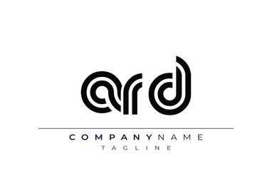 ARD Creative Unique Modern Letter Logo Design. Stylized logo featuring a unique letter design, presenting abstract minimalist aesthetics and modern appeal.