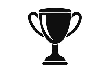 Black Silhouette of a Trophy Cup Symbolizing Victory and Achievement Illustration