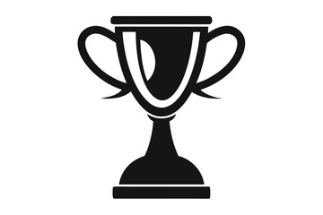 Stylized Black Trophy Cup with Handles, Symbolizing Victory and Achievement Celebration