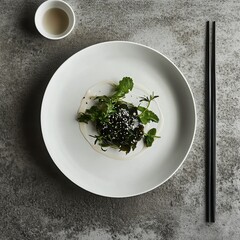 Marinated seaweed salad, restaurant serving
