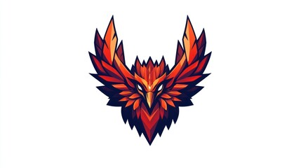 Naklejka premium Fiery Phoenix Emblem