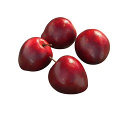 Obraz premium Fresh red apples delicious fruit healthy food isolated image object on transparent background