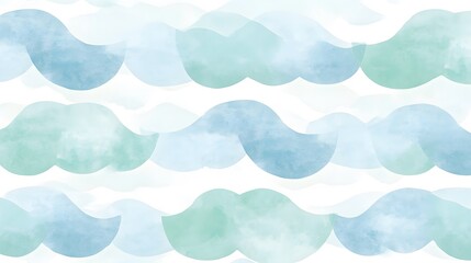Obraz premium Abstract watercolor pattern of soft blue and teal waves.