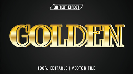 Golden metal 3d text effect editable eps vector with black background, text effects
