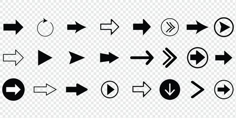 Arrow icon set. Arrows vector illustration collection and white background.