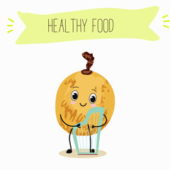 Pitomba fruit cute funny cheerful characters with different poses and emotions. Vector hand drawnvector illistration.