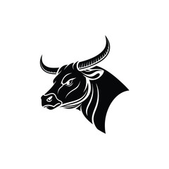 bull silhouette icon. strength and perseverance symbol. vector image of animal