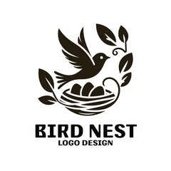Bird Nest Vector Logo Design
