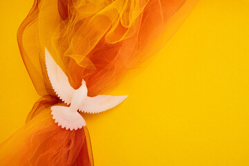 Pentecost Sunday. Pentecost background with flying dove