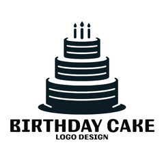 Birthday Cake Vector Logo Design