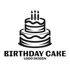 Birthday Cake Vector Logo Design