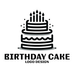 Birthday Cake Vector Logo Design