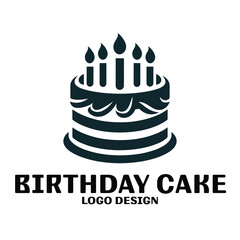 Birthday Cake Vector Logo Design