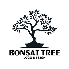 Bonsai Tree Vector Logo Design