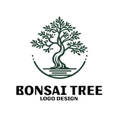 Obraz premium Bonsai Tree Vector Logo Design