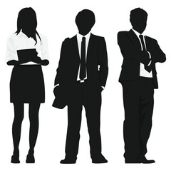 silhouette of girls and boys standing