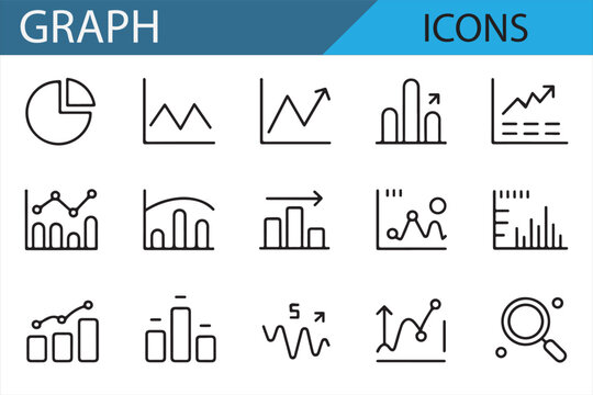 Data analysis icons for statistical reporting and visualization