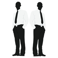 silhouette of office boys businessmen