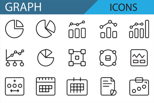 Collection of chart icons for data-driven design and projects