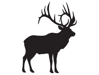 ELK SILHOUETTE WHITE BACKGROUND