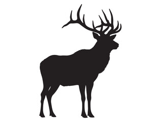 ELK SILHOUETTE WHITE BACKGROUND