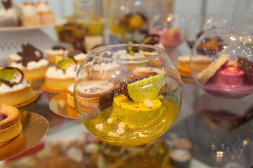 Gourmet desserts in a glass