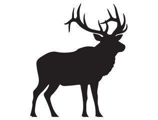 ELK SILHOUETTE WHITE BACKGROUND