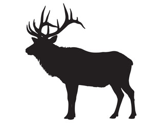 ELK SILHOUETTE WHITE BACKGROUND