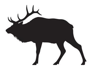 ELK SILHOUETTE WHITE BACKGROUND