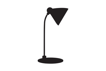 Desk Lamp Silhouette Modern Table Light Icon Clipart Illustration