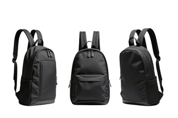 Fototapeta premium Modern black backpack isolated for designers transparent background