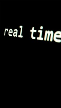 Closeup macro shot movement of coding script moving across LED screen with real-time AI-generated typing, showcasing advanced AI learning in optimization, debug and coding for software development.