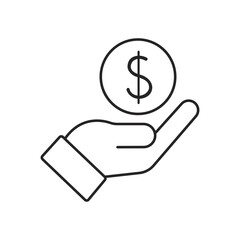 Bank, payment, money and finances line icon