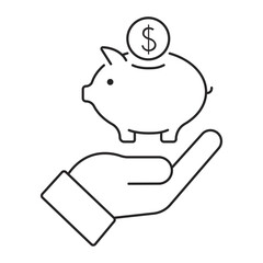 Bank, payment, money and finances line icon