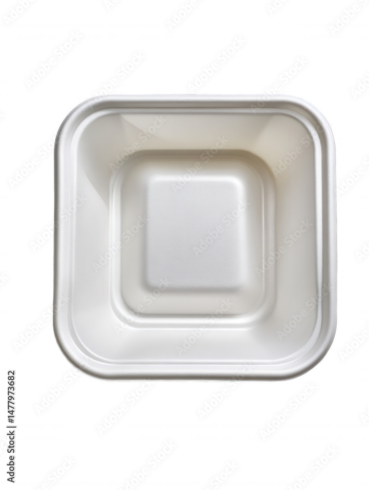 Poster a clean, empty square container is isolated on a white background, showcasing its simple design and 