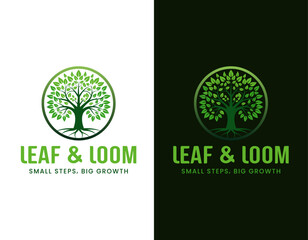 Abstract Tree Company Logo, Business Logo Design, Sign, Icon, Brand Identity, Nature, green tree with green leaves, green eco-friendly tree vector illustration