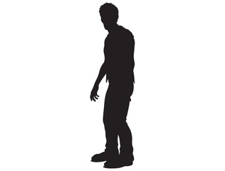 ZOMBIE SILHOUETTE WHITE BACKGROUND