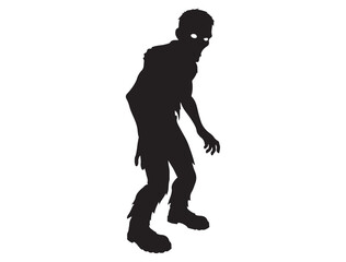 ZOMBIE SILHOUETTE WHITE BACKGROUND