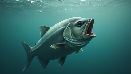 Scenes of Fish Hunting in Water